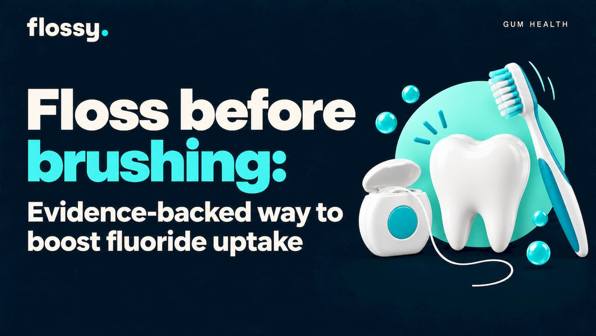 Floss before brushing title card illustration