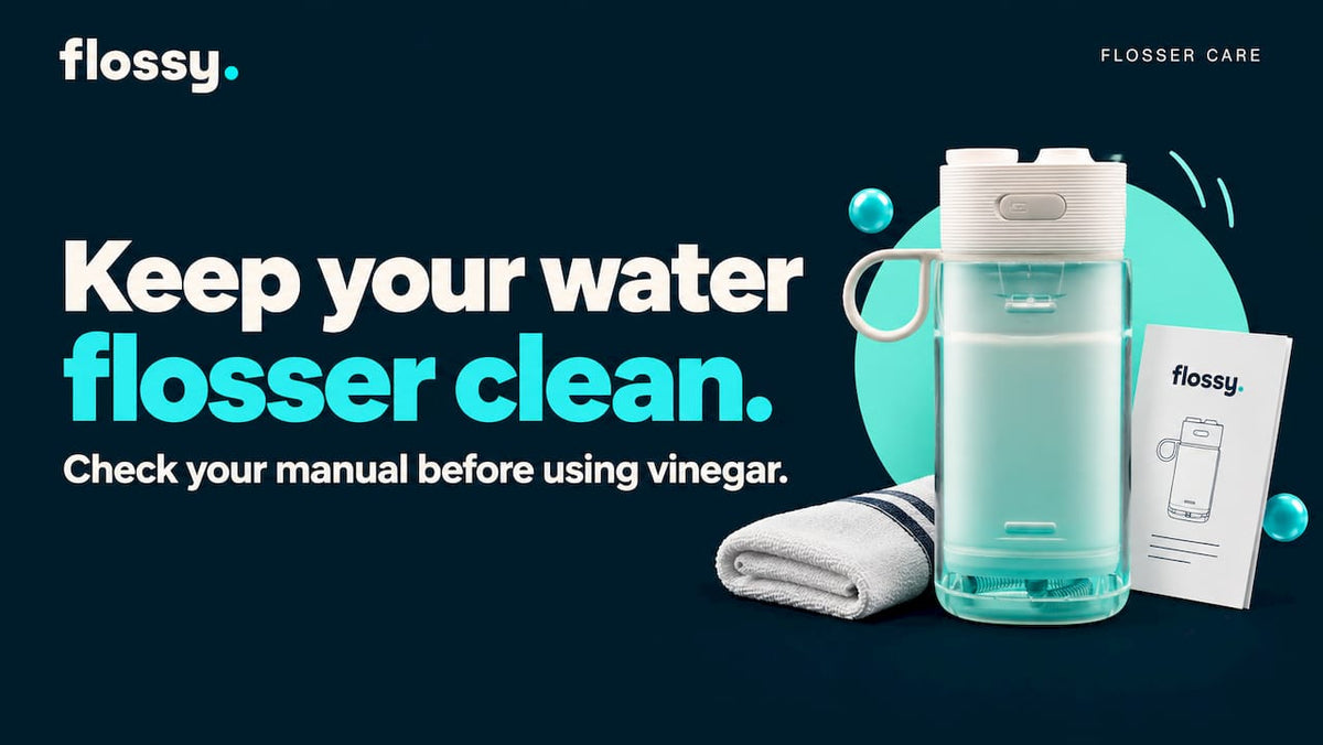 Decorative vinegar flosser cleaning title card
